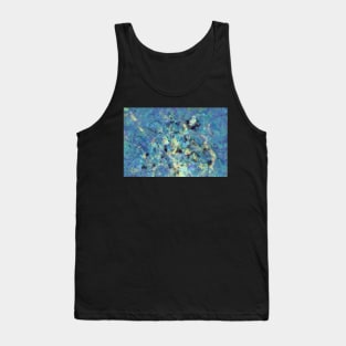 Abstract Distorted Teal Painting Tank Top